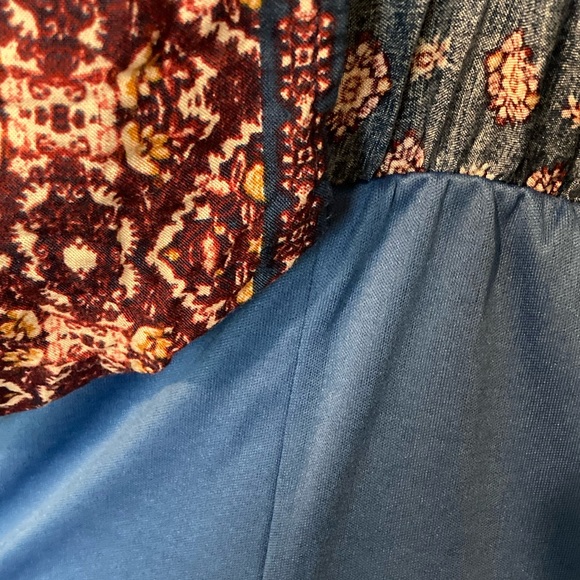 👗 citrus & lemon geometric pattern maxi dress small - Picture 3 of 4